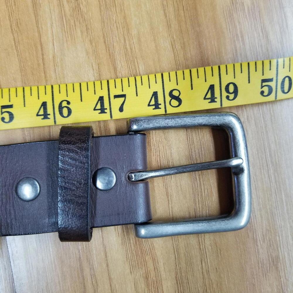 Men's Thick Stitched Genuine Leather Belt Brown 42 Fits 41"- 44" - Picture 8 of 11